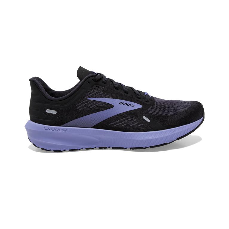Brooks Launch 9 Lightweight-Cushioned Women's Road Running Shoes - Black/Ebony/grey Charcoal/Purple